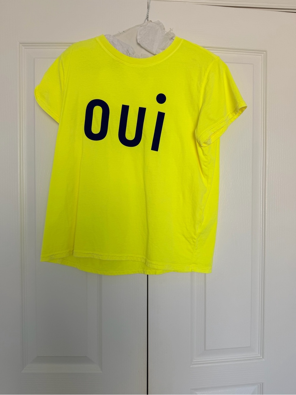 Clare V Neon Yellow 'OUI' Graphic Tee